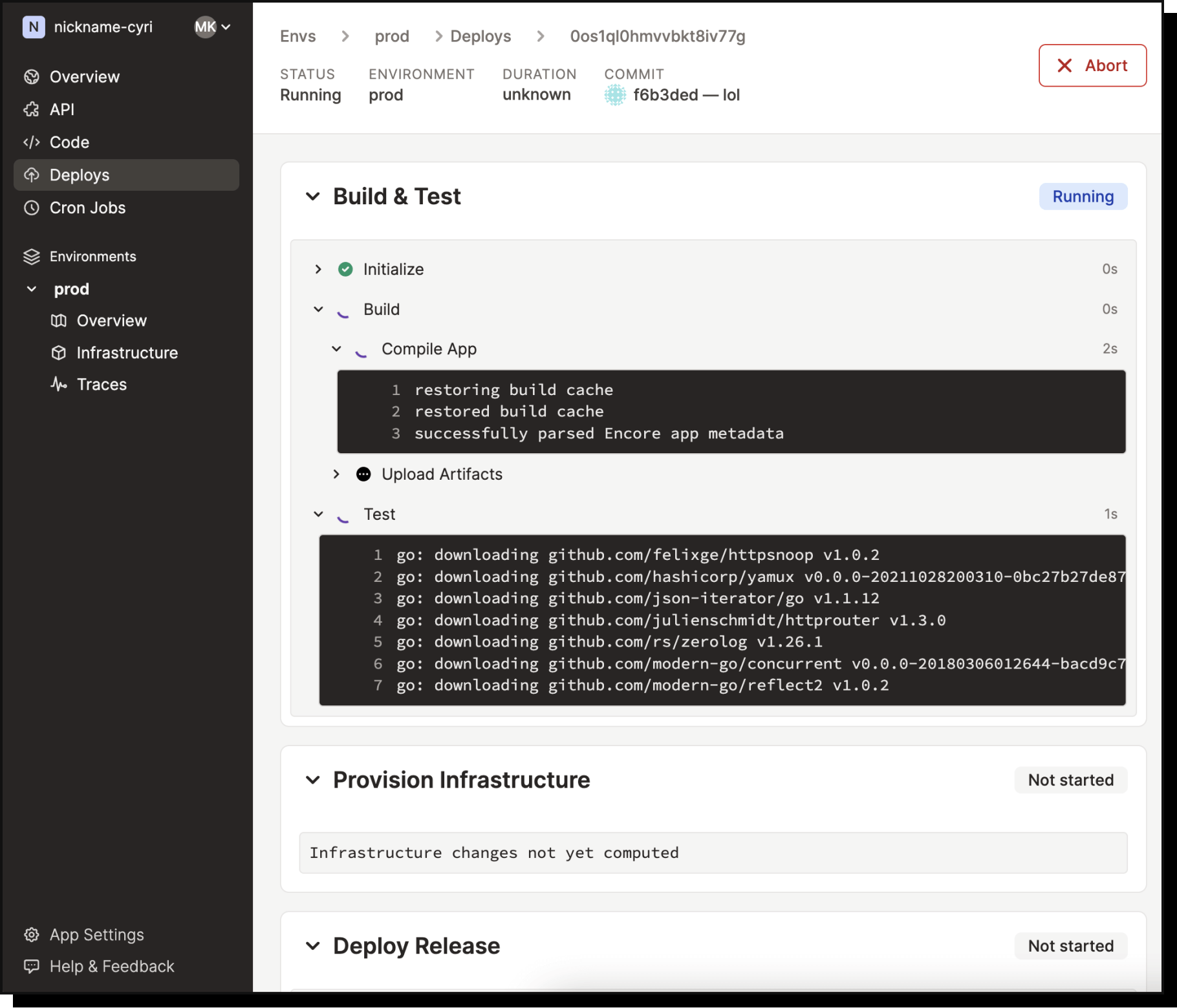 structured build logs